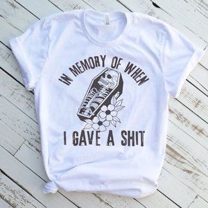 In Memory Skeleton Black T-Shirt Short Sleeve Funny Graphic Tee